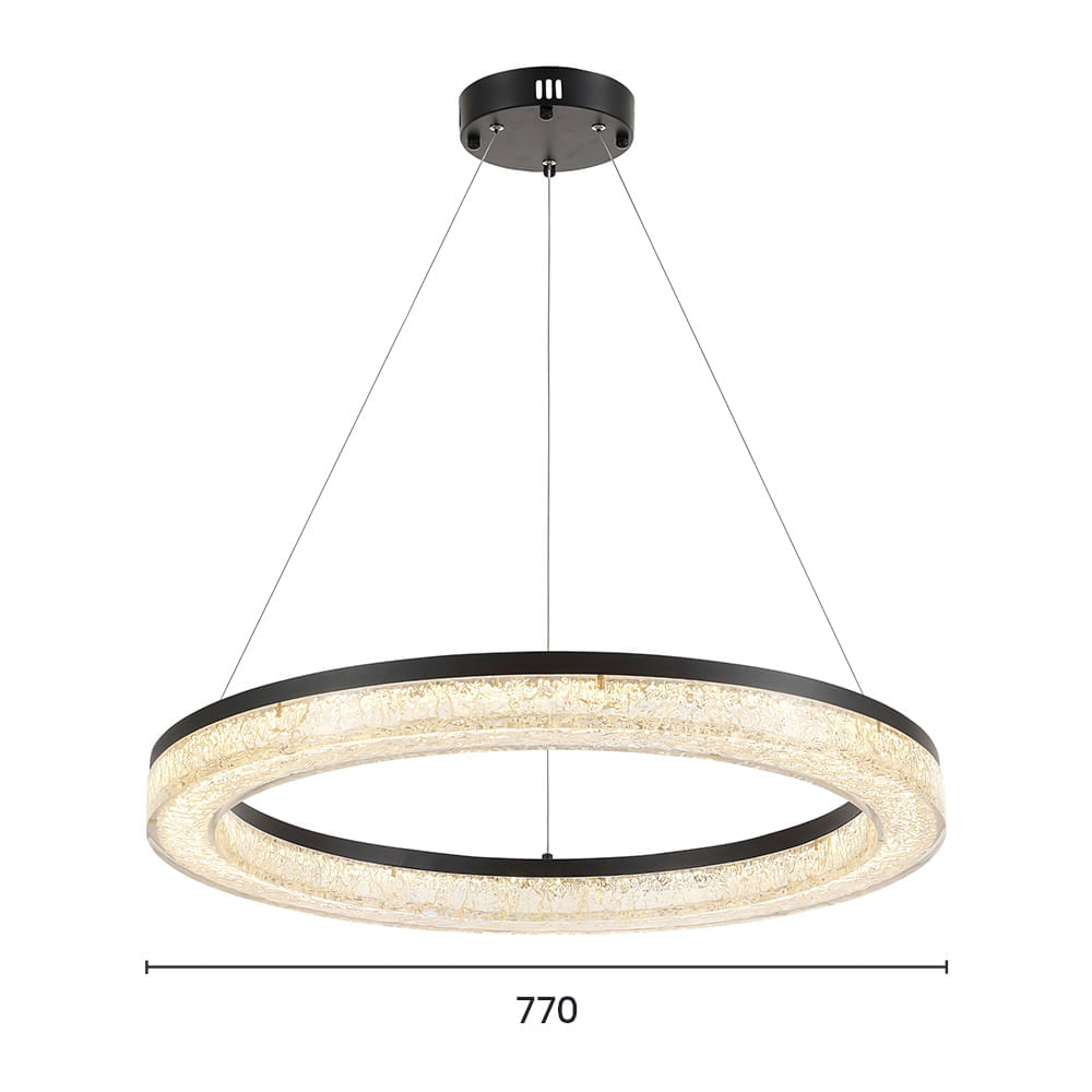 Lustre Pendente Astraled Kiwo PL-9750 Preto Led Bivolt Preto / 3000K - Branco Quente