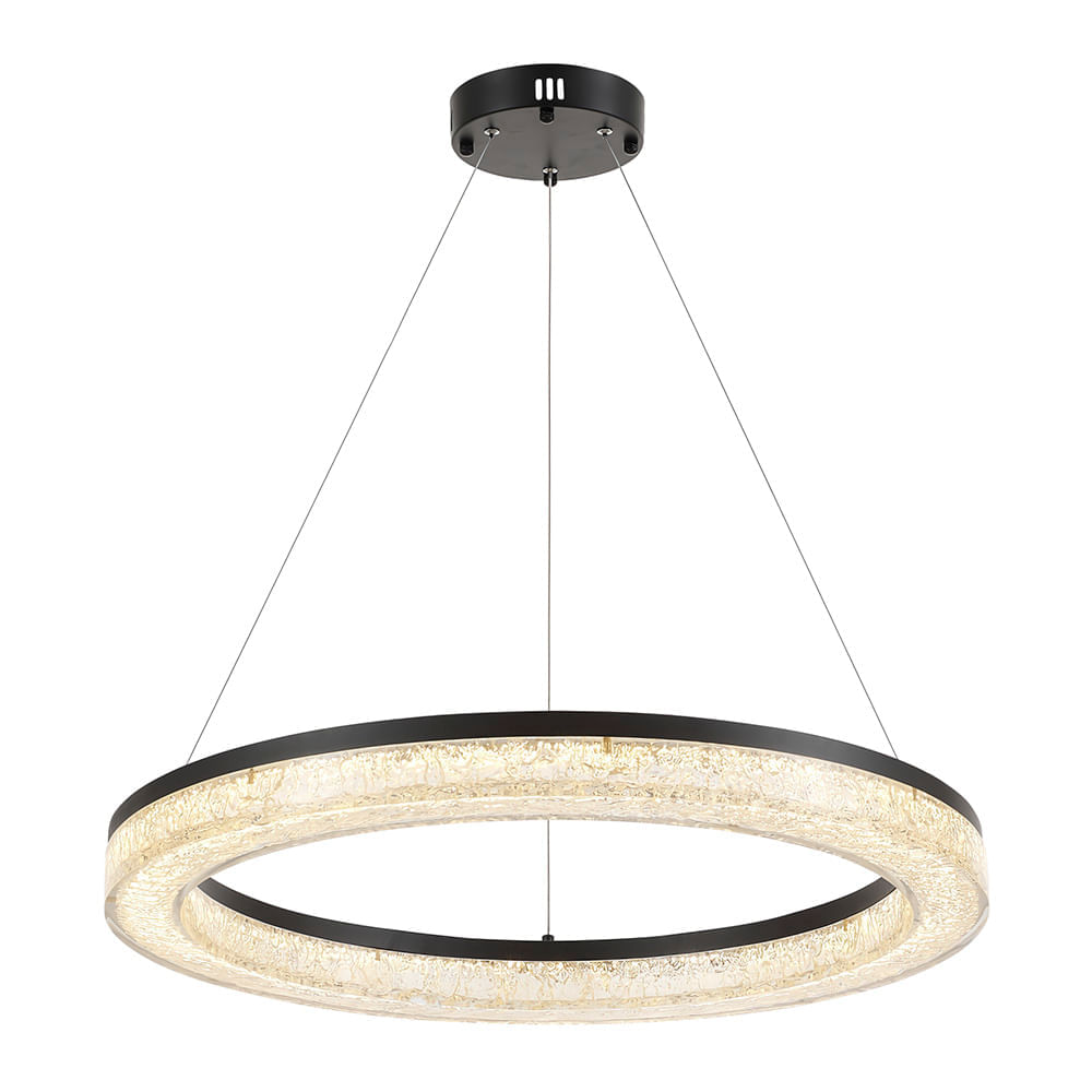 Lustre Pendente Astraled Kiwo PL-9750 Preto Led Bivolt Preto / 3000K - Branco Quente