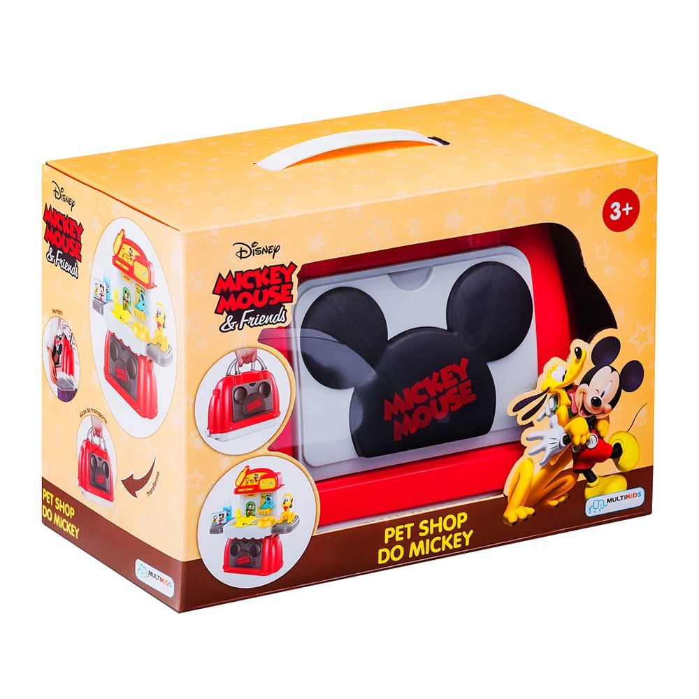 Maleta 3 em 1 Pet Shop do Mickey Multikids com 10 Acessórios