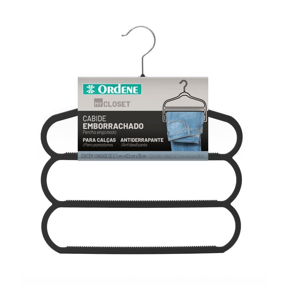 Cabide Emborrachado Para Calças Preto My Closet Ordene