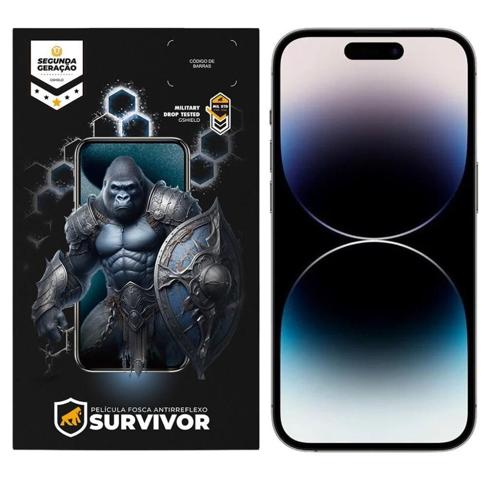 Película Para Iphone 14 Pro Com Aplicador - Survivor Fosca - Gshield