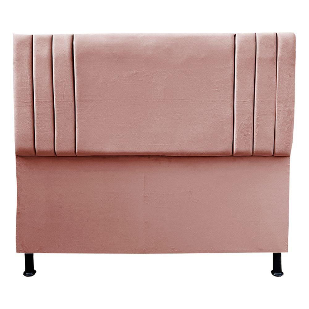 Cabeceira Luna Para Cama Box Casal 160 Cm Suede Rose