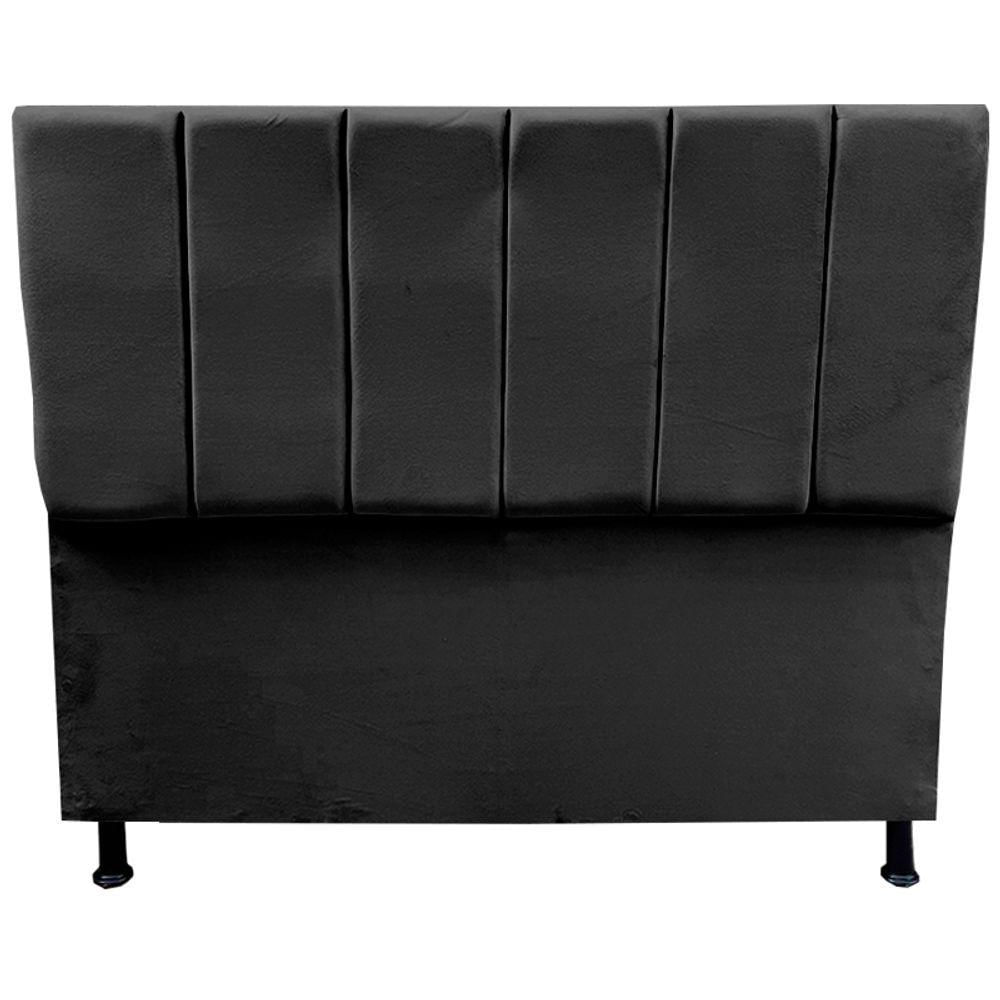 Cabeceira Giovana Para Cama Box Casal 160 Cm Suede Preto