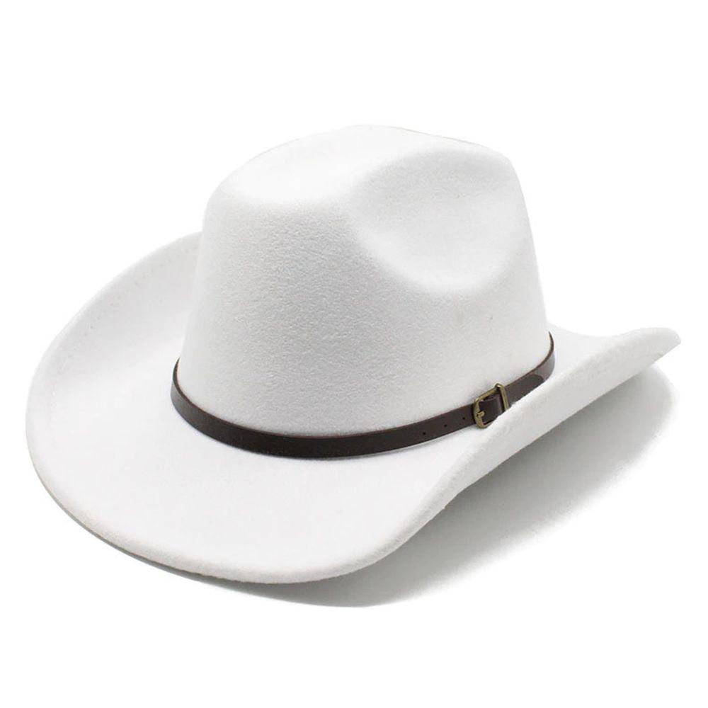 Chapéu Fedora De Feltro Aba Média Maleável Cata Ovo Cowboy Rodeio Unissex Batateiro Branco