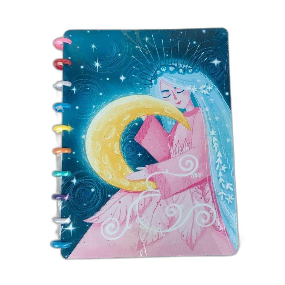 Caderno Inteligente Discos Personalizado Escolar azul