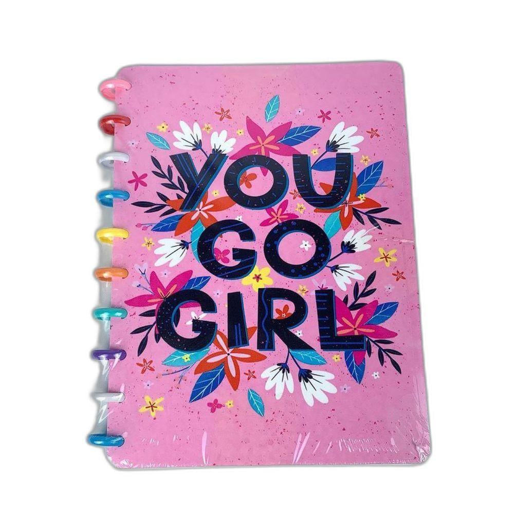 Caderno Inteligente Discos Personalizado Escolar pink