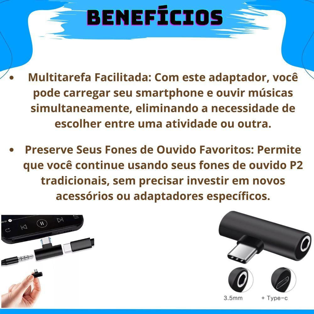 Kit 10 Adaptadores Para Smartphone Celular Tipo-c Para Tipo-c E P2 3.5mm Le-5586