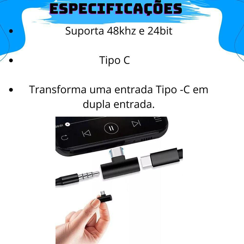 Kit 10 Adaptadores Para Smartphone Celular Tipo-c Para Tipo-c E P2 3.5mm Le-5586