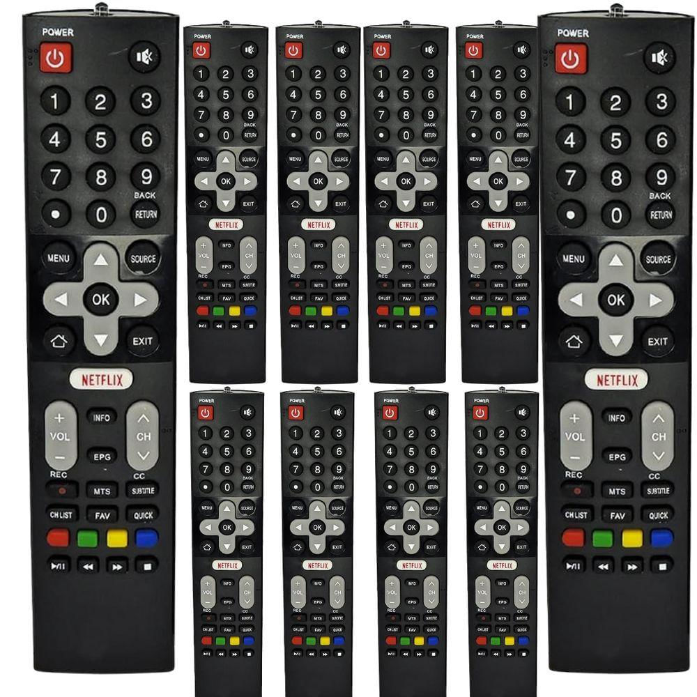 Kit Com 10 Controles Remotos Tv Philco Lcd-smart Preto Le-7054 Ptv55u21dswnc - Ptv55u21dswnt