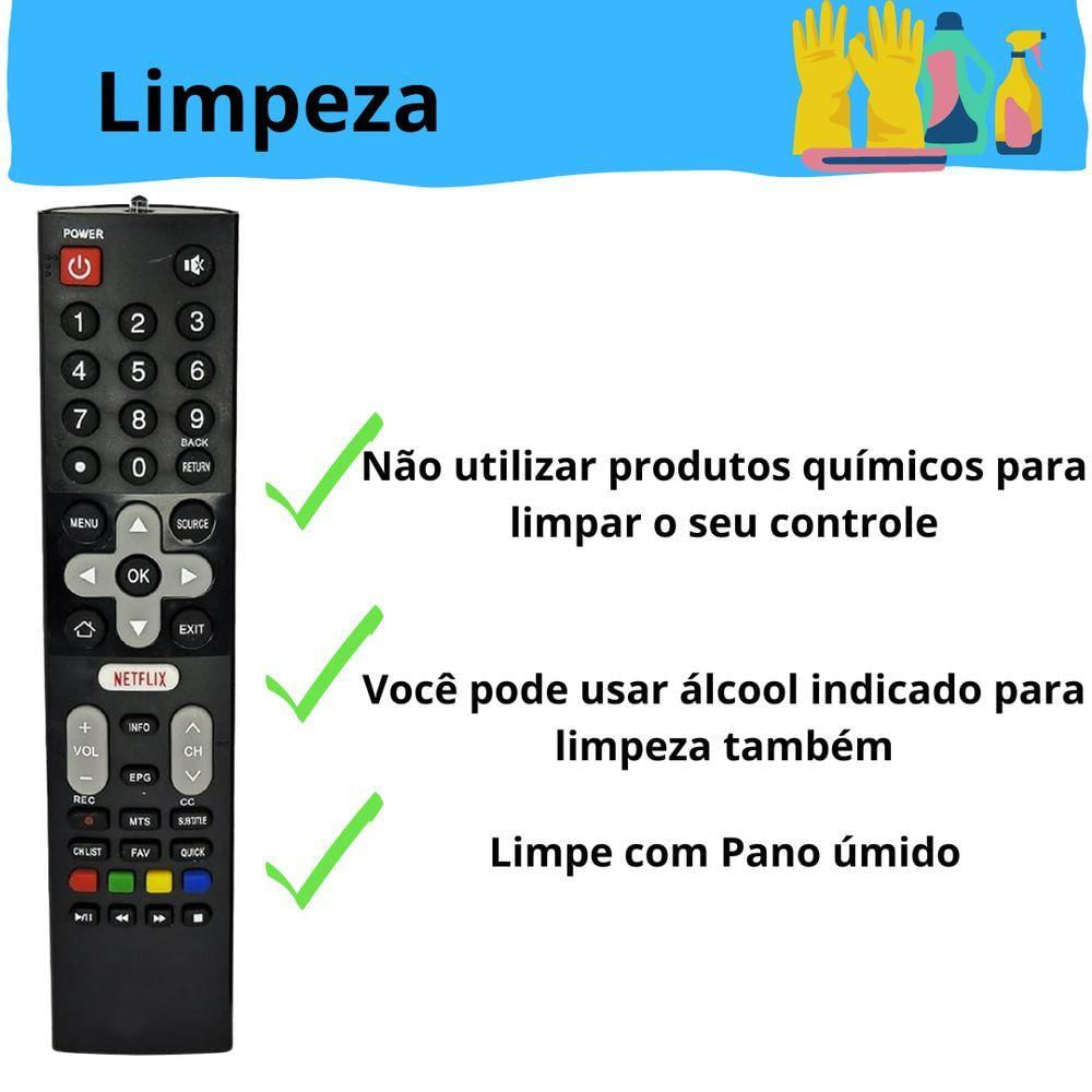 Kit Com 10 Controles Remotos Tv Philco Lcd-smart Preto Le-7054 Ptv55u21dswnc - Ptv55u21dswnt