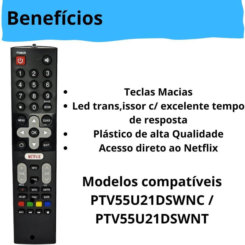 Kit Com 10 Controles Remotos Tv Philco Lcd-smart Preto Le-7054 Ptv55u21dswnc - Ptv55u21dswnt