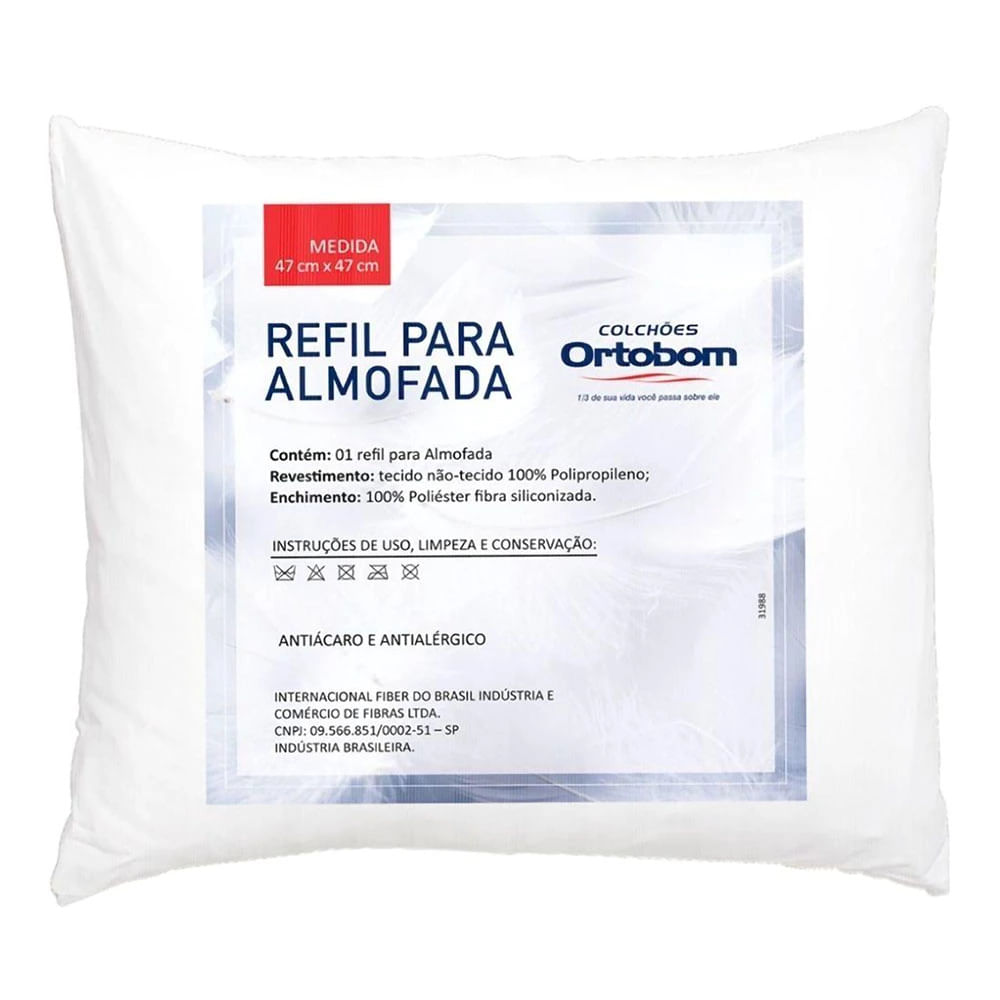 Refil para Almofadas Ortobom 47x47cm 220g