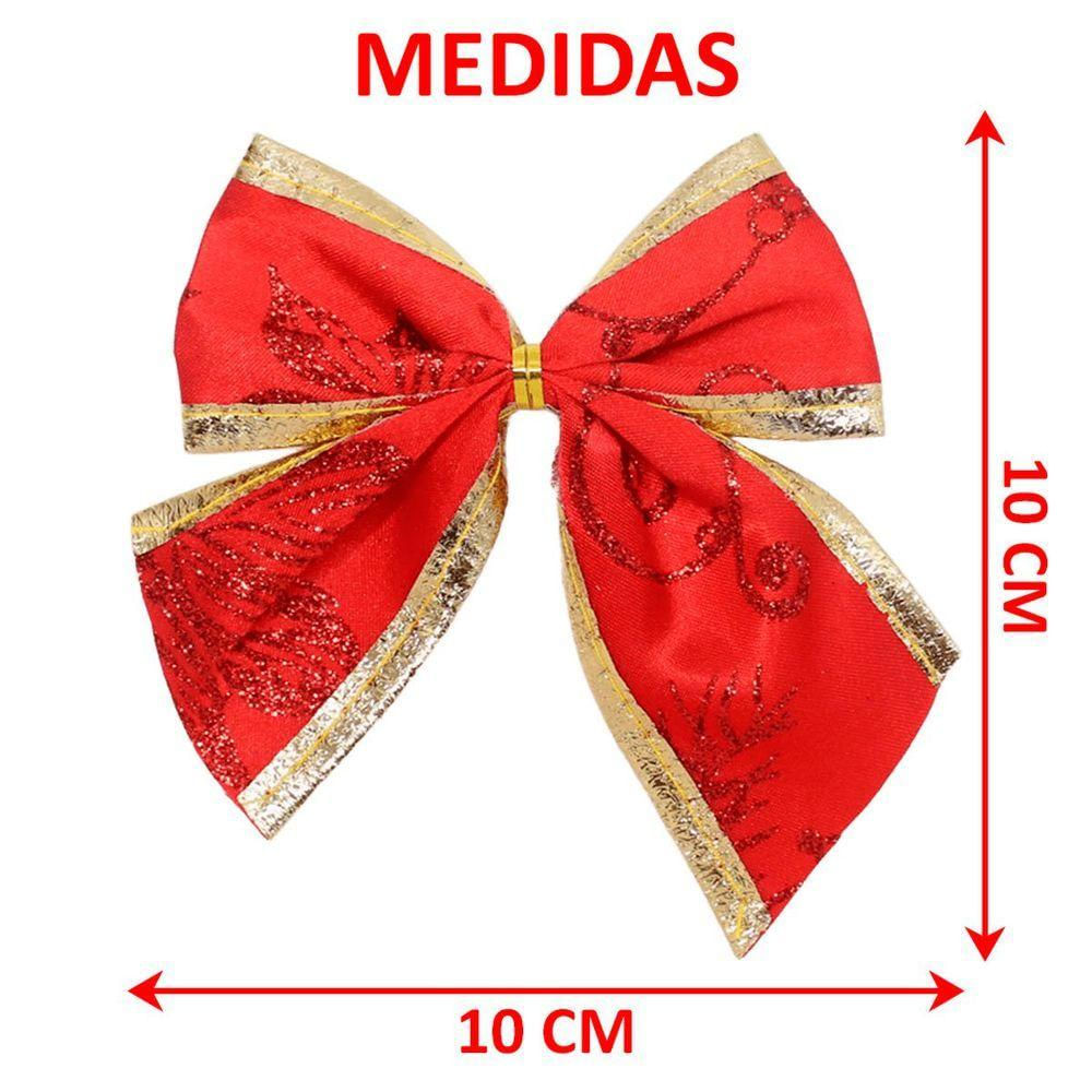 Kit 18 Enfeite Laços Vermelho Natalino árvore Natal De 10cm