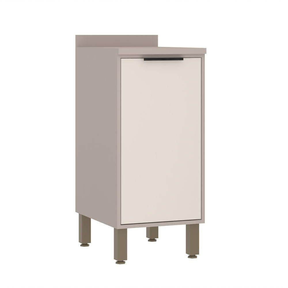 Balcão De Cozinha Com Tampo 40 Cm 1 Porta Stylo Luciane Móveis beige