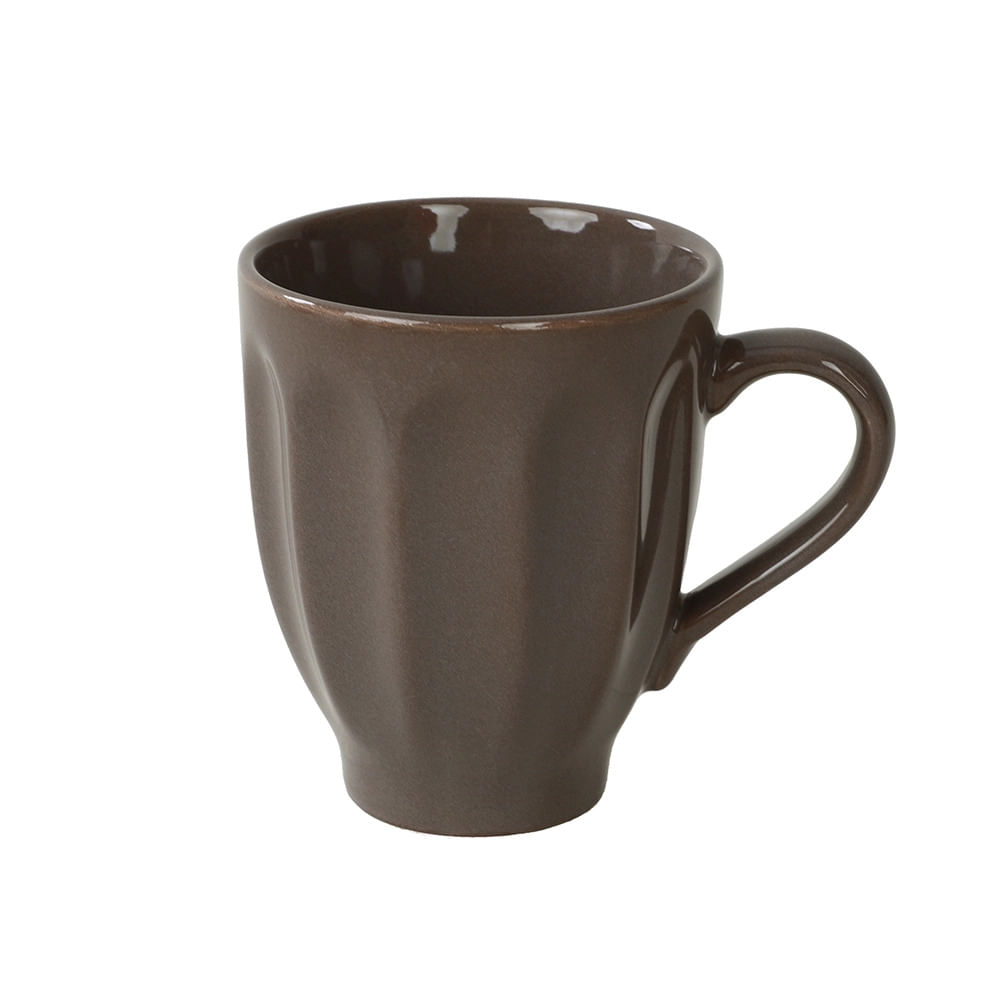 Caneca Haus Decorato em Cerâmica Chocolate 280ml