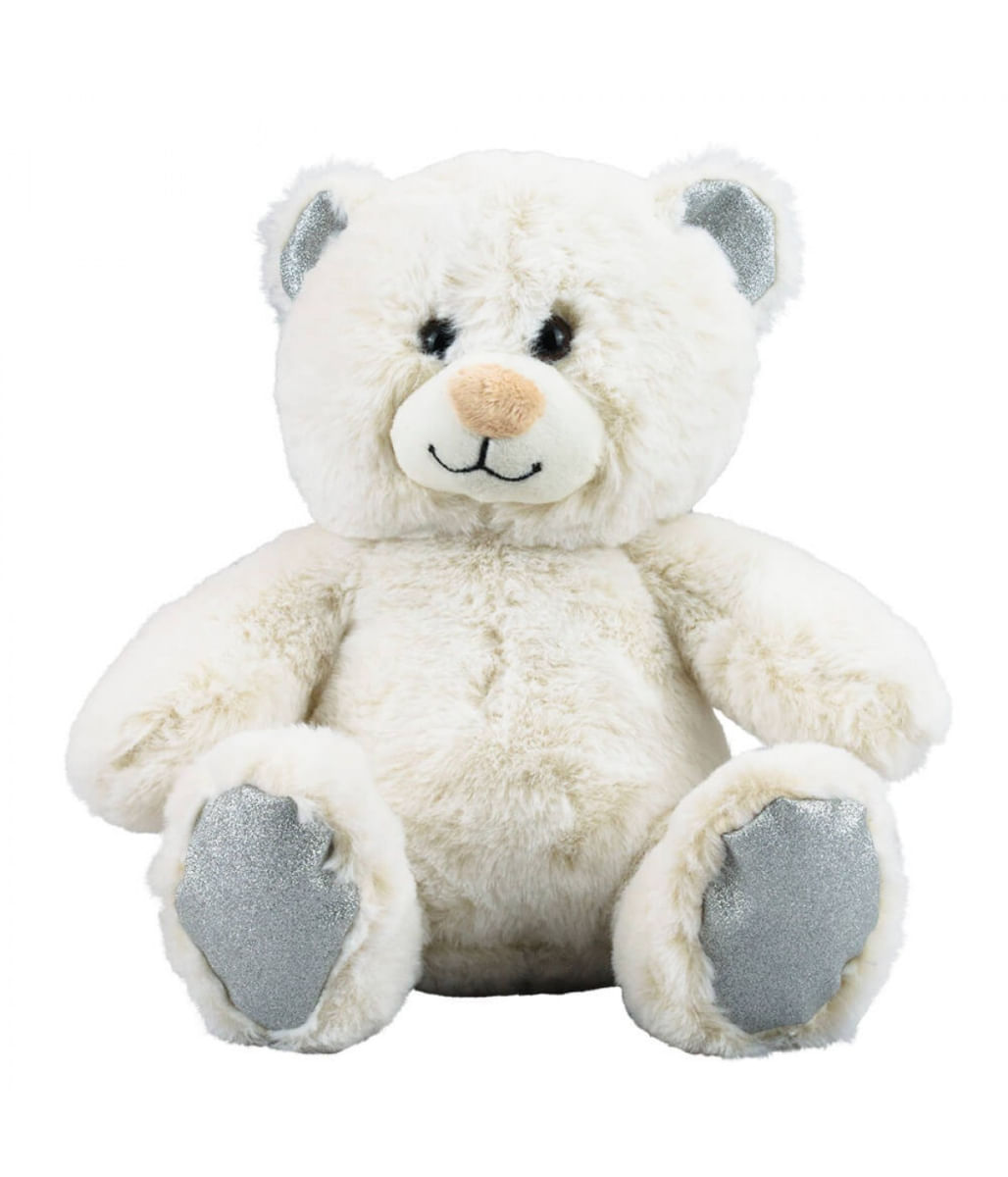 Urso Sentado Branco 23cm - Pelúcia - Tudo em Caixa