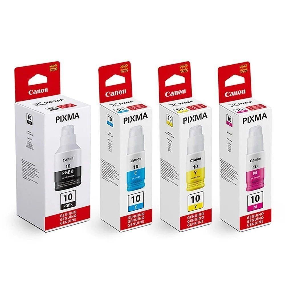 Kit 4 Garrafas De Tinta Original Canon Gi-10 G10 G6010 G5010