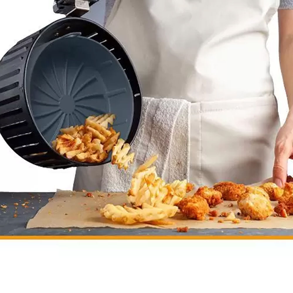 FORMA BANDEJA DE SILICONE FLEXÍVEL PROTETORA REUTILIZÁVEL ANTIADERENTE PARA FRITADEIRA ELÉTRICA AIR FRYER