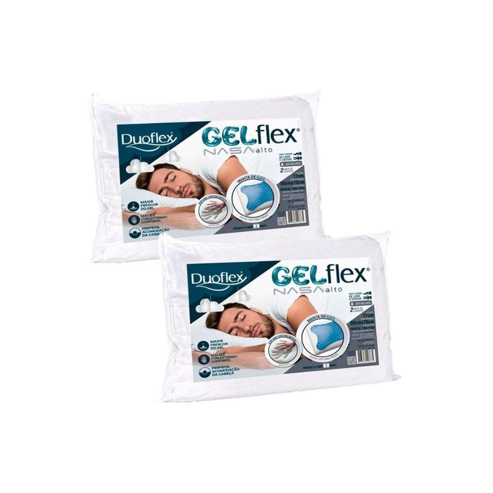 Travesseiro Viscoelástico Gel Nasa Gn1100 C/ Capa Percal 200 Fios Kit C/ 2 Un (50x70) - Duo