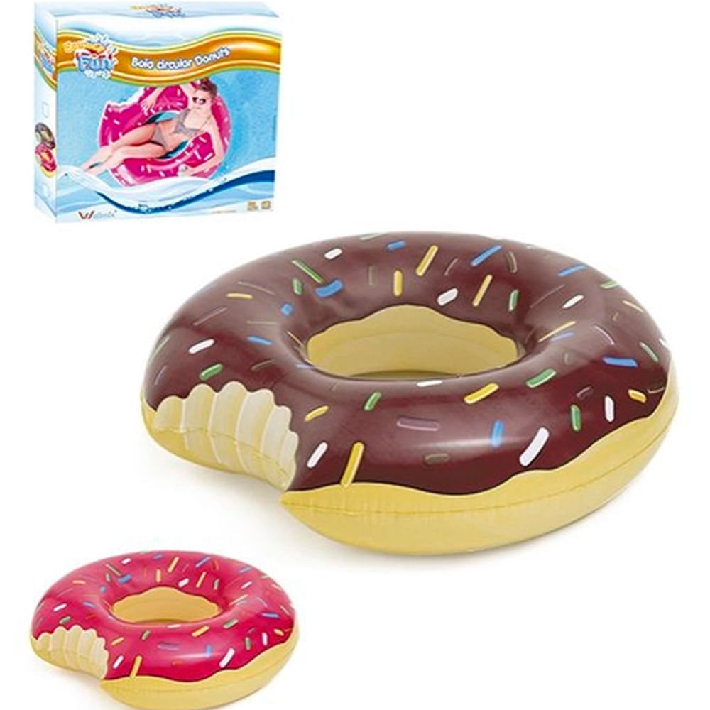 Boia de Piscina Inflável Divertida Donut 60cm Funs