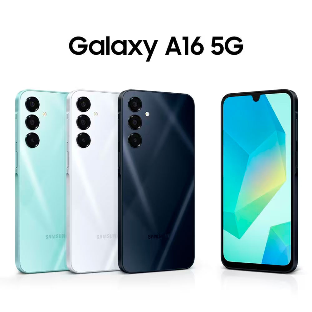 Smartphone Samsung Galaxy A16 5G, Processador Exynos 1330, 128GB, 4GB RAM, Câmera Tripla até 50MP, NFC, Knox Vault e Tela 6,7 Polegadas Azul / Bivolt