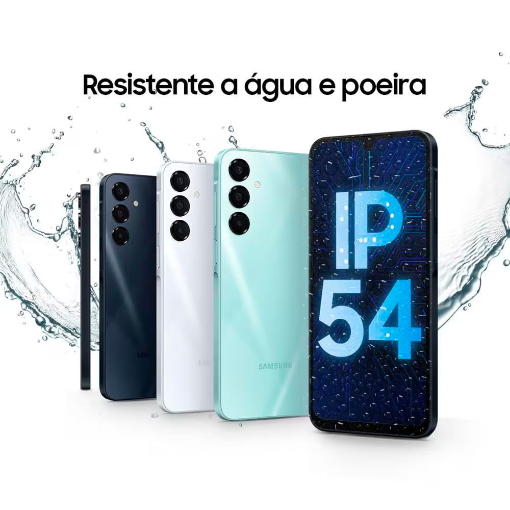 Smartphone Samsung Galaxy A16 5G, Processador Exynos 1330, 128GB, 4GB RAM, Câmera Tripla até 50MP, NFC, Knox Vault e Tela 6,7 Polegadas Azul / Bivolt