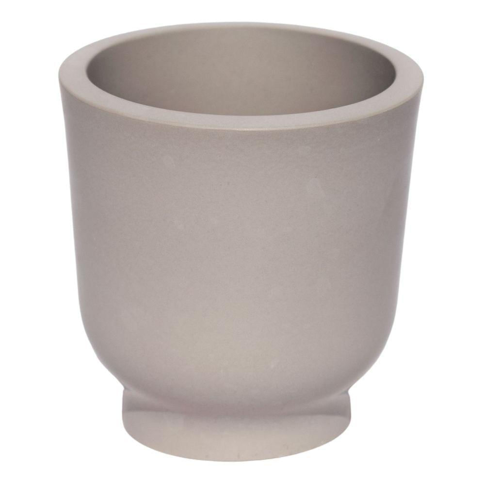 Vaso Decorativo Garrafa Invertida Lisa 9,5cm Em Cimento Artesanal Cinza