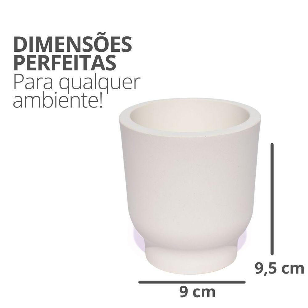 Vaso Decorativo Garrafa Invertida Lisa 9,5cm Em Cimento Artesanal Branco