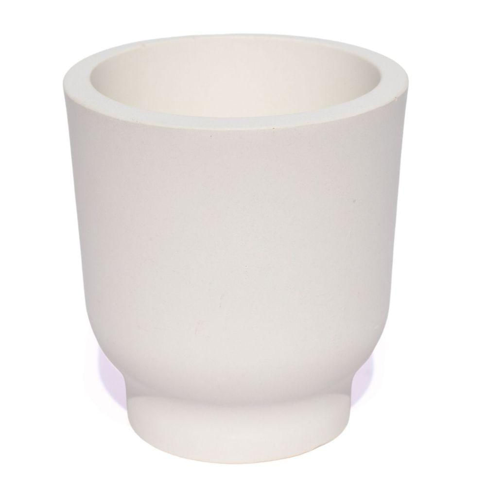 Vaso Decorativo Garrafa Invertida Lisa 9,5cm Em Cimento Artesanal Branco