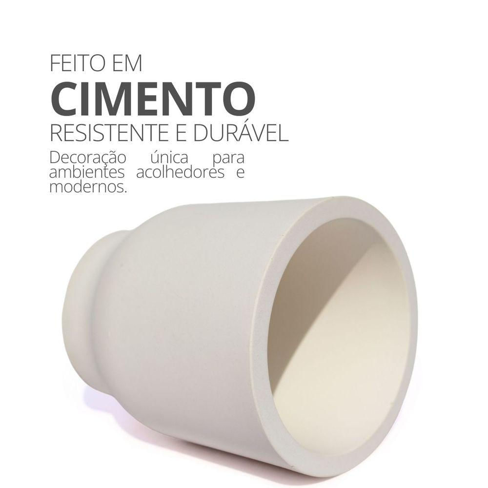 Vaso Decorativo Garrafa Invertida Lisa 9,5cm Em Cimento Artesanal Branco