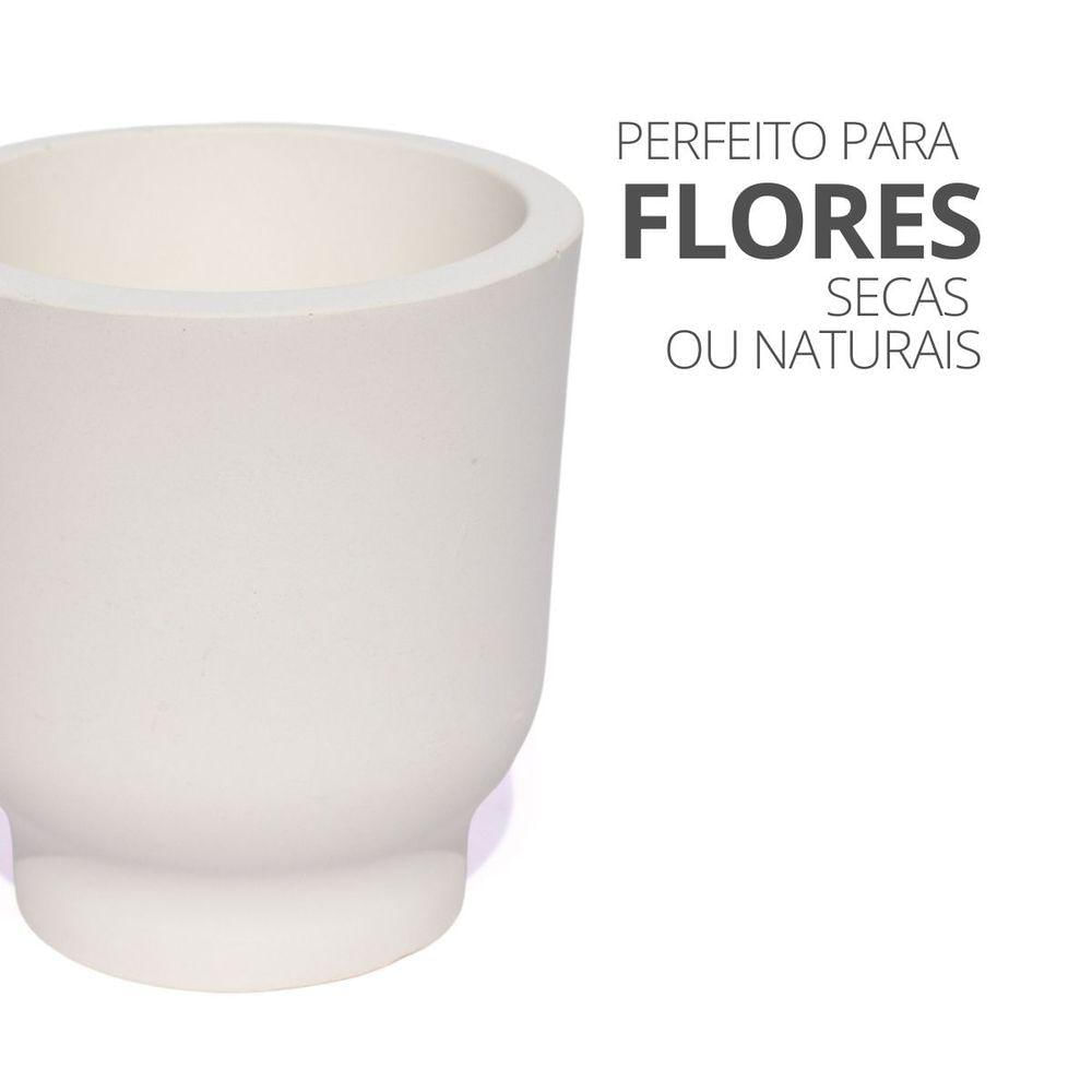 Vaso Decorativo Garrafa Invertida Lisa 9,5cm Em Cimento Artesanal Branco