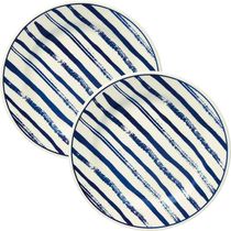 Kit Jogo Pratos Raso Jantar 12 Pessoas 12 Peças Margaridas 24cm