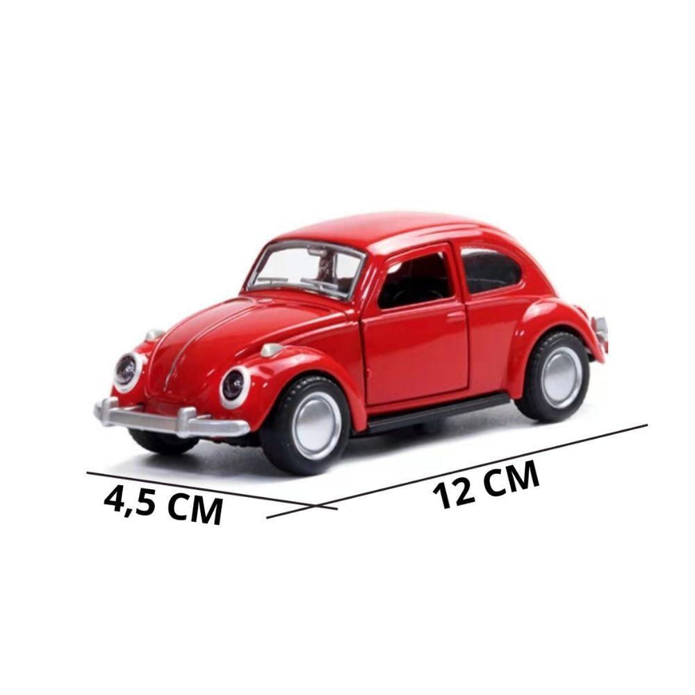 Miniatura Fusca Vermelho Carrinho De Metal Antigo Colecionável