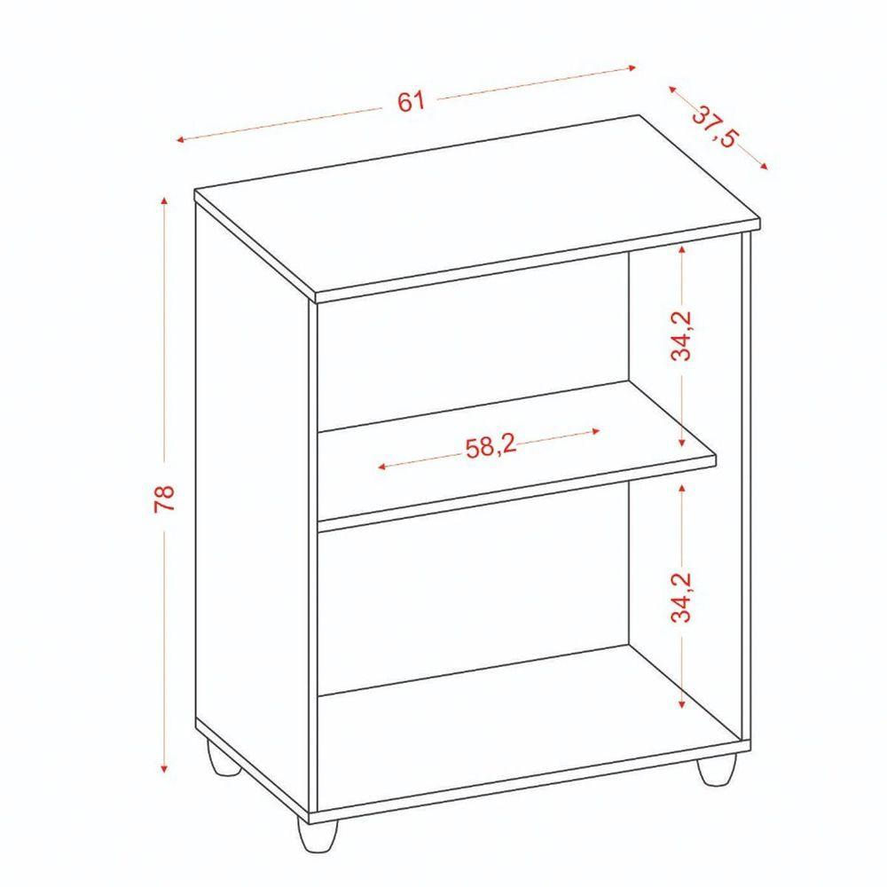 Balcão 2 Portas Para Cozinha Com Prateleira Orquídea Branco