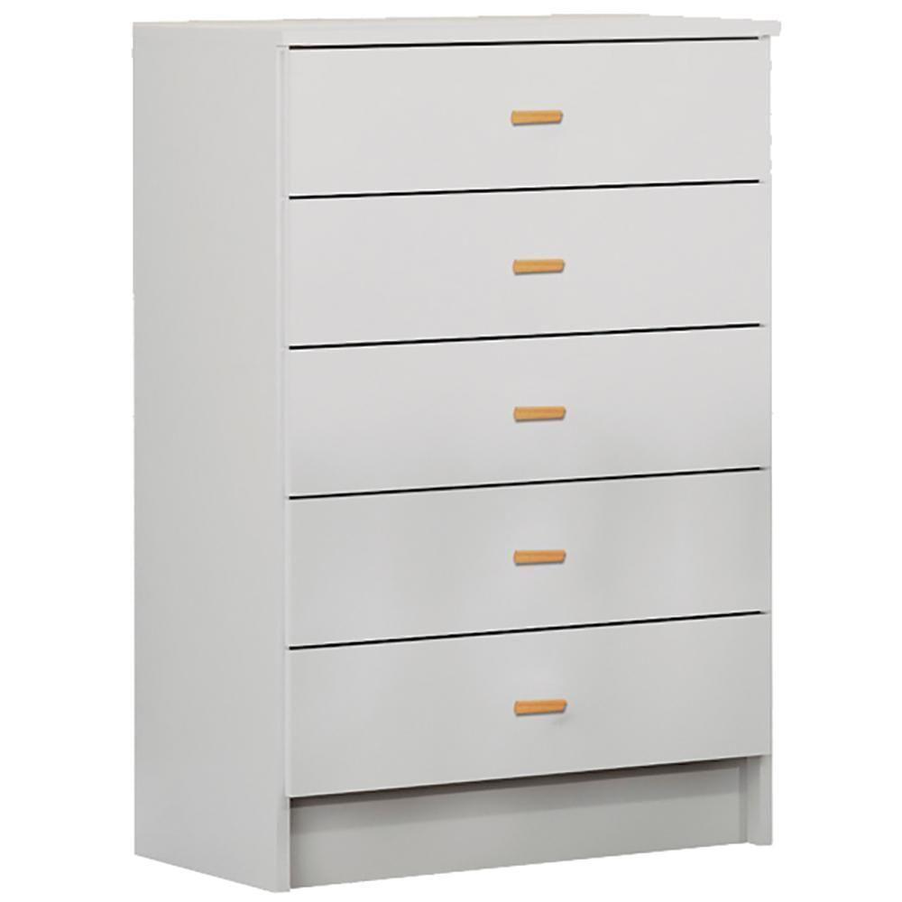 Comoda Infantil Para Quarto 5 Gavetas 60x91x38 Cm Bb120 Branco Dtall Branco