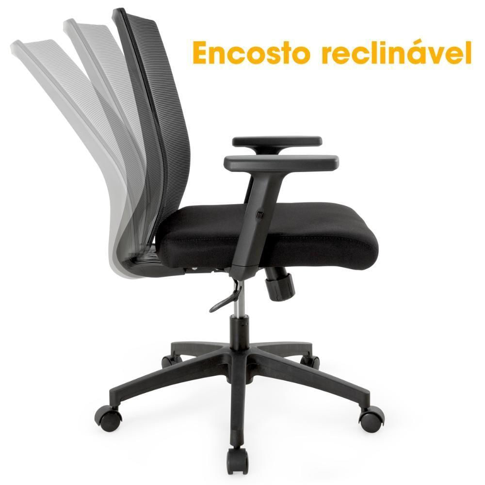 Cadeira De Escritório Ergonômica Chicago Diretor Tela Mesh Com Relax - Preto