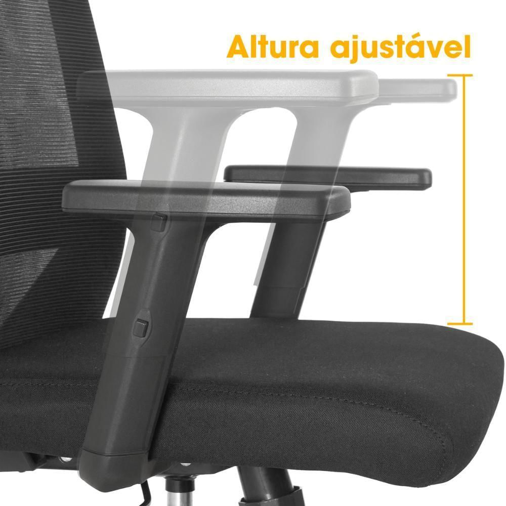 Cadeira De Escritório Ergonômica Chicago Diretor Tela Mesh Com Relax - Preto