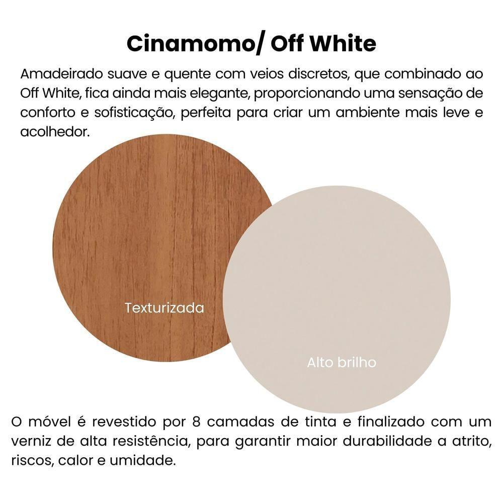 Buffet Porta De Correr 120 Cm 4736 Cinamomo Off White Arly Cinamomo Off White