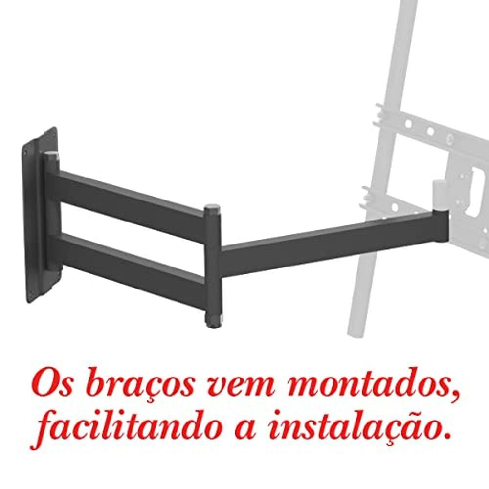 Suporte Tv 10" A 56" Braço Longo Vesa 400x400 4 Mov Preto