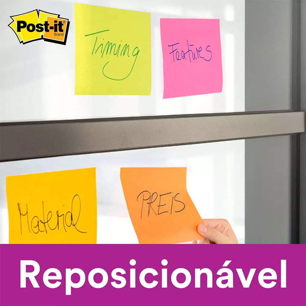 Bloco Adesivo Post It 3M Azul 76x102mm 90 Folhas