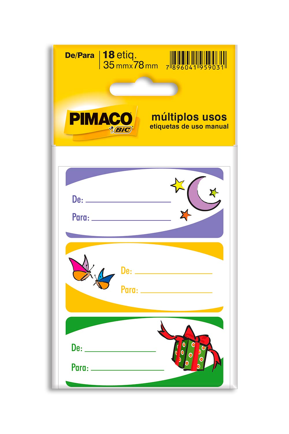 Etiqueta Adesiva Pimaco Presente De-Para com 18 Etiquetas