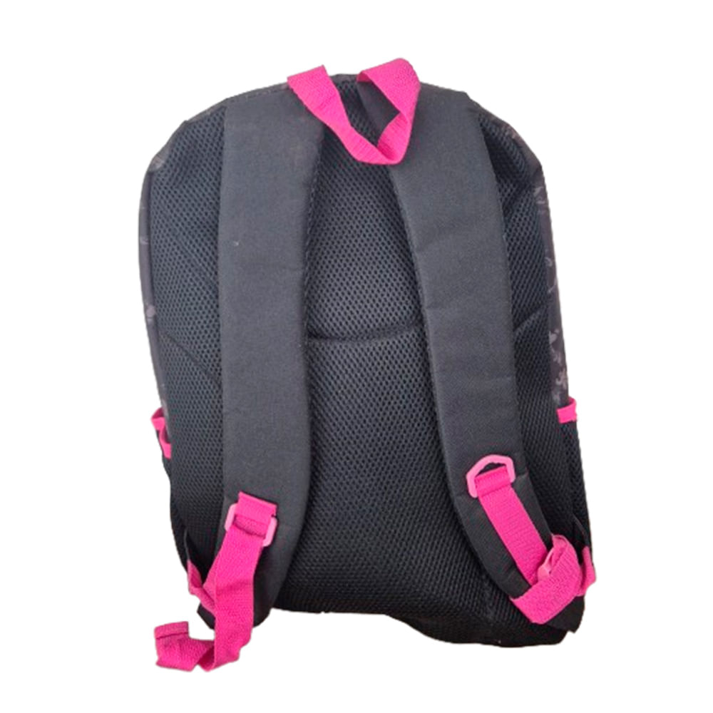 Mochila Escolar 2 Zíperes Drama Queen Preto e rosa