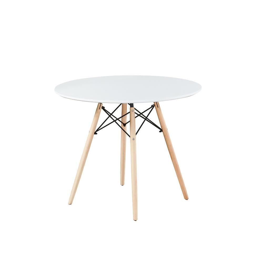 Mesa Mdf Redonda Eames Charles Eiffel - Branco Branco