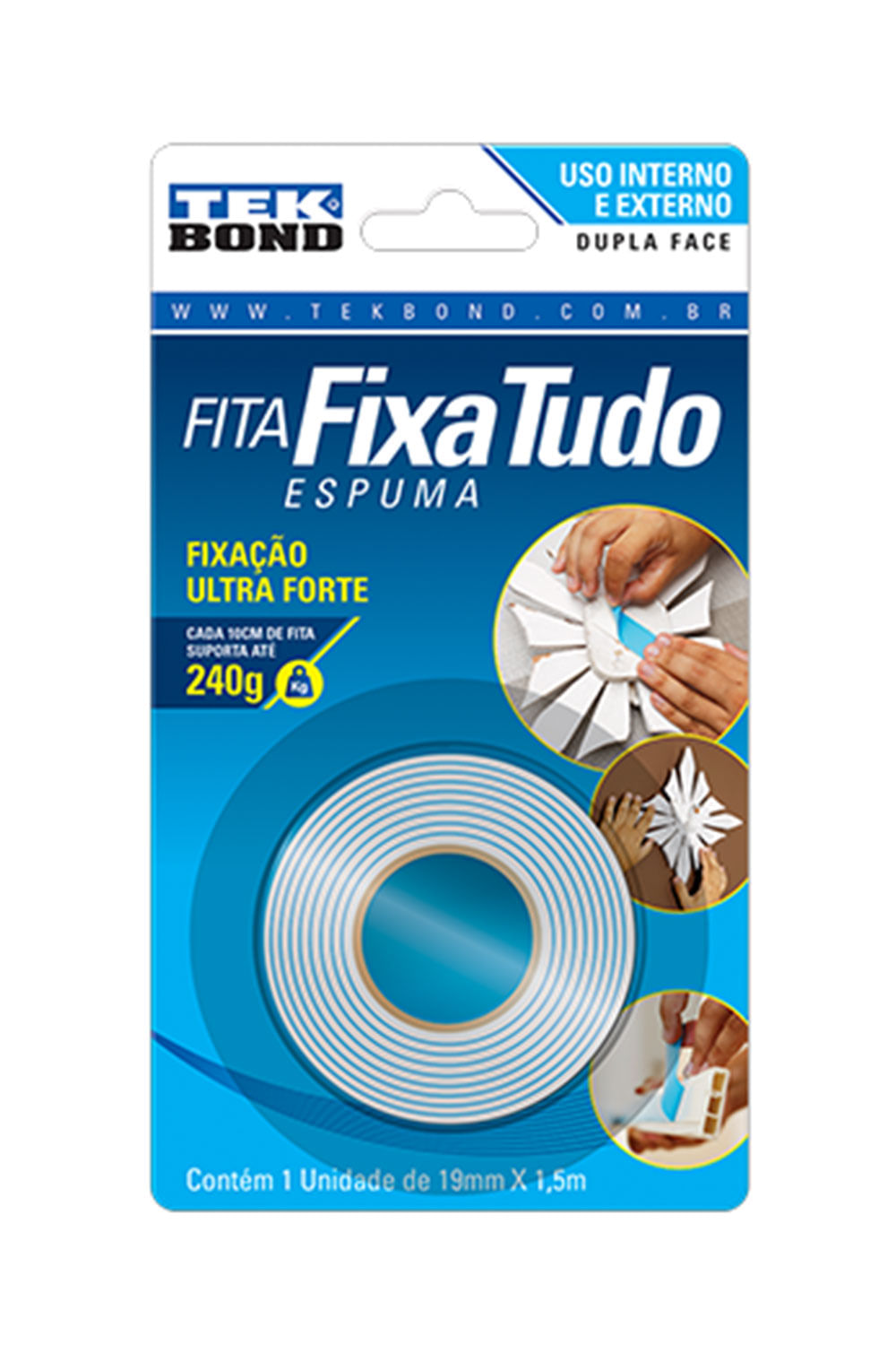 Fita de Espuma Fixa Tudo 19mmx1,50m