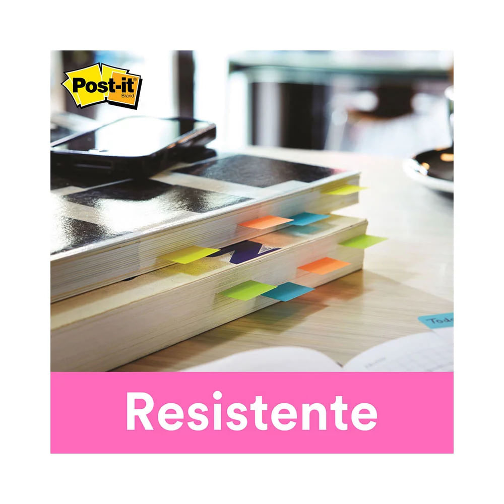 Bloco Adesivo Post It 3M Flag com 11,9x43,2mm com 5 Unidades 100 Folhas