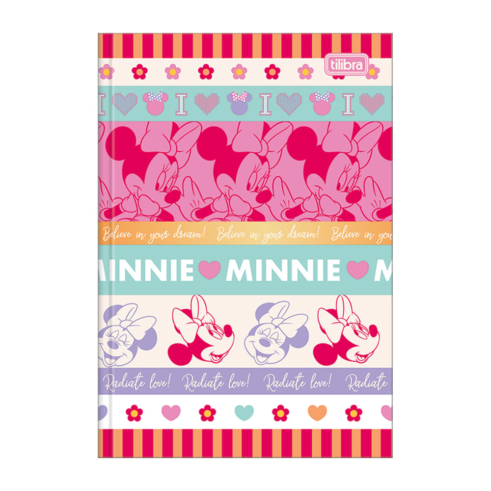 Caderno Tilibra Brochura Capa Dura 1/4 Minnie 80 Folhas Capas Diversas - Item Sortido