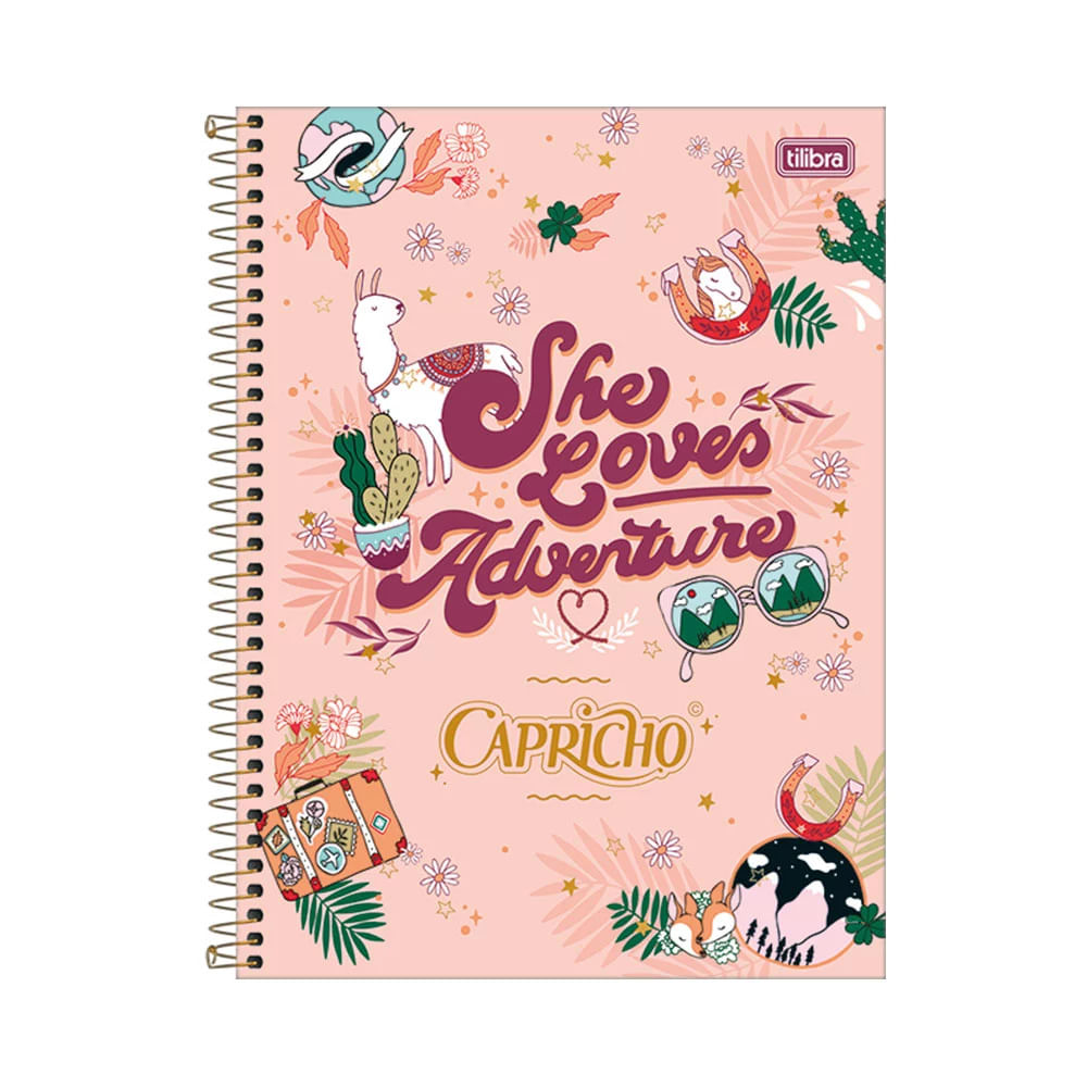 Caderno Universitário Tilibra Espiral Capa Dura Capricho 10 Matérias 160 Folhas Capas Diversas