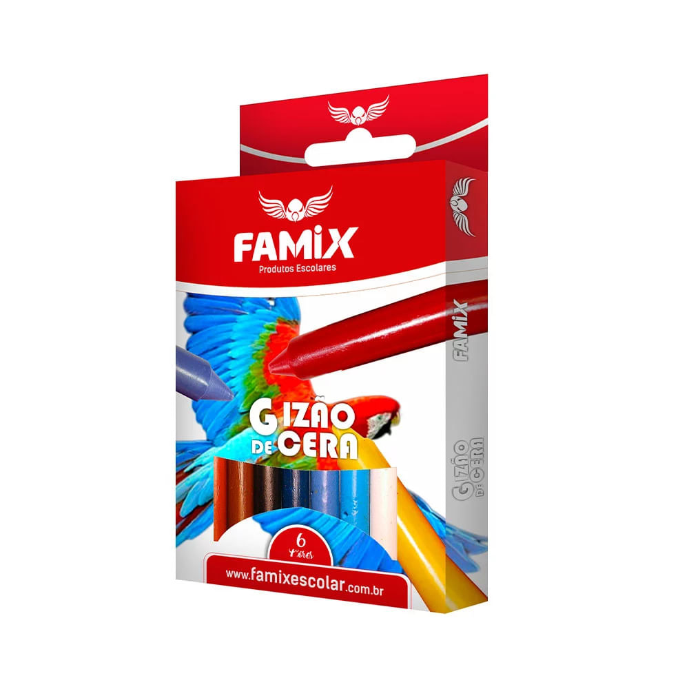 Gizão Cera Famix Jumbo 06 Cores Vibrantes