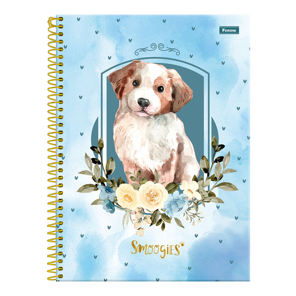 Caderno Universitário Foroni Smoogies Pets 1 Matéria 80 Folhas Capas Diversas - Item Sortido