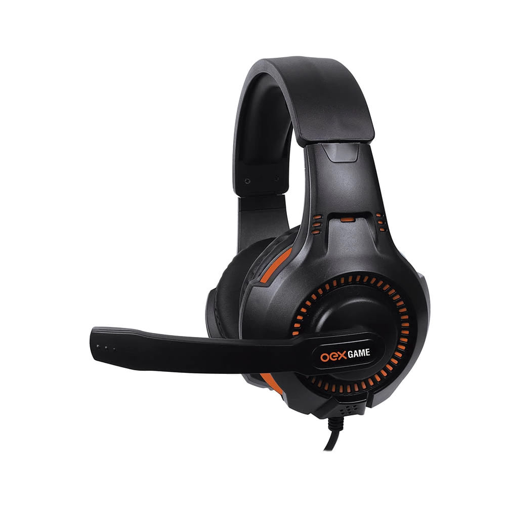 Headset Gamer OEX Game Gorky Preto e Laranja HS413